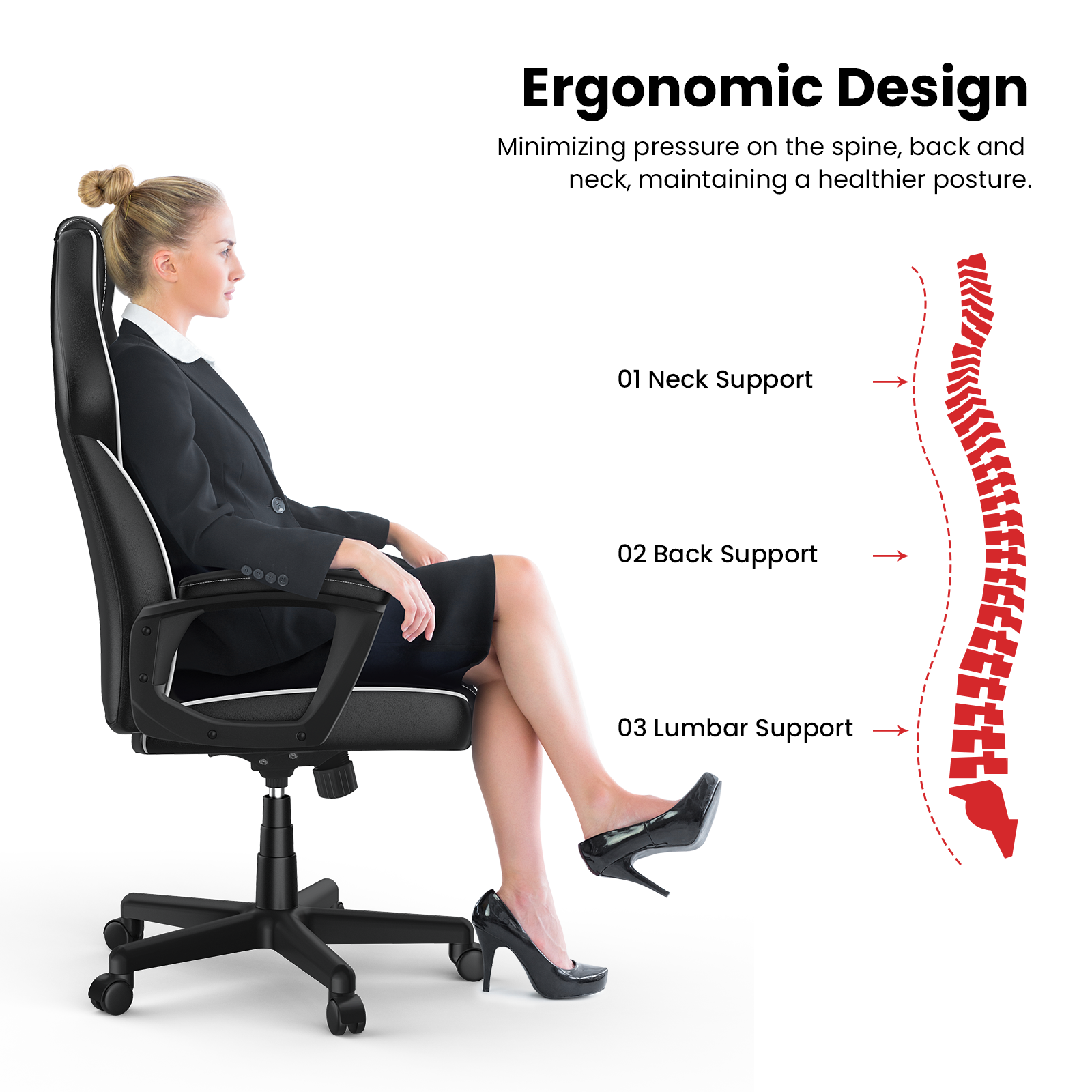 ACGAM CG-5354 Ergonomic Gaming Office Chair XL Version