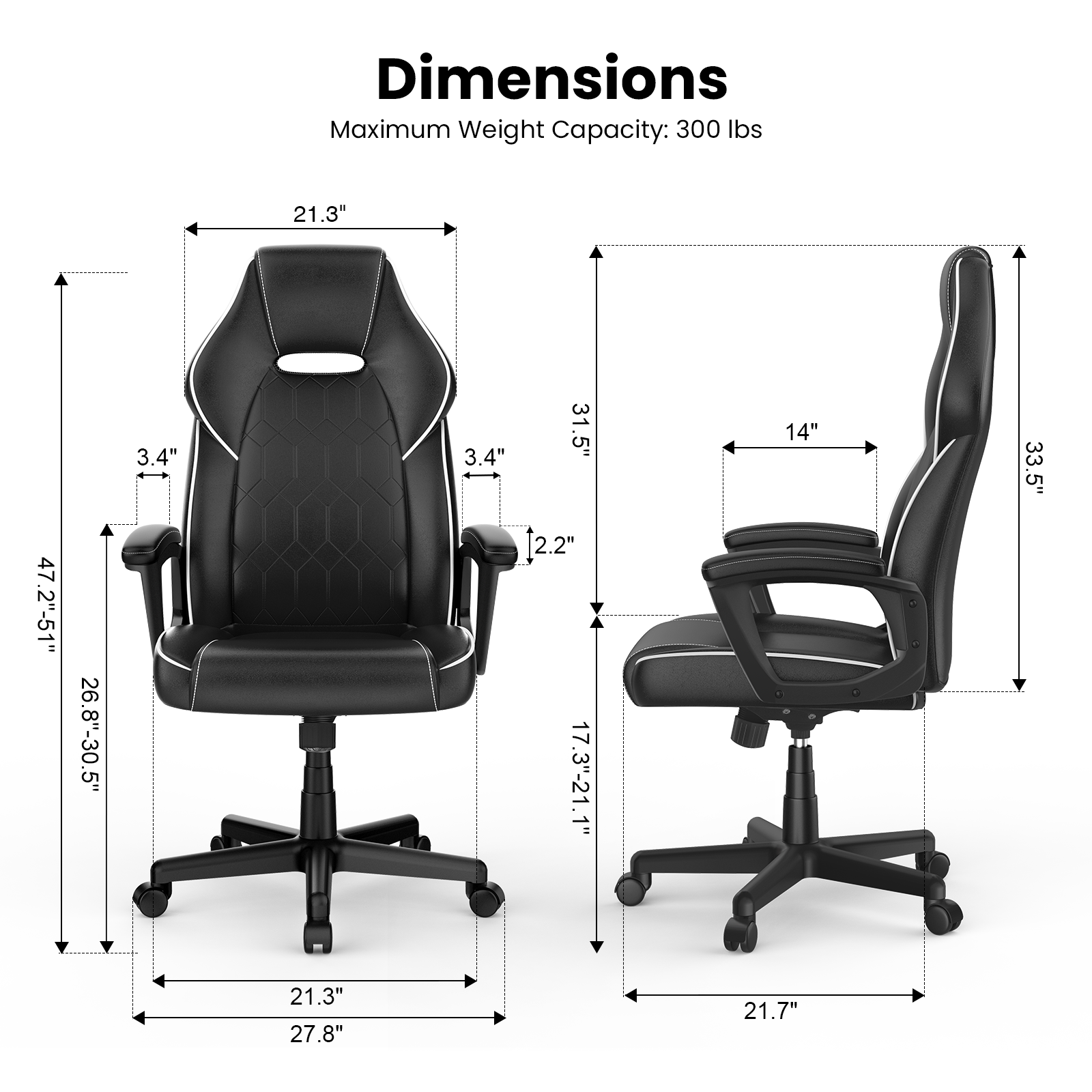 ACGAM CG-5354 Ergonomic Gaming Office Chair XL Version