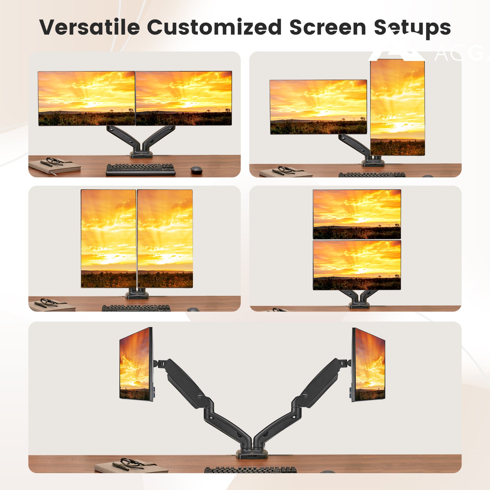 ACGAM MAS-1D Spring-Assisted Dual-Monitor Mount