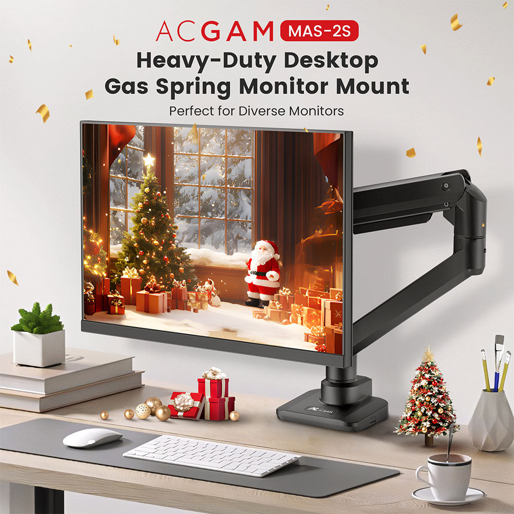 ACGAM MAS-2S Heavy-Duty Desktop Gas Spring Monitor Mount